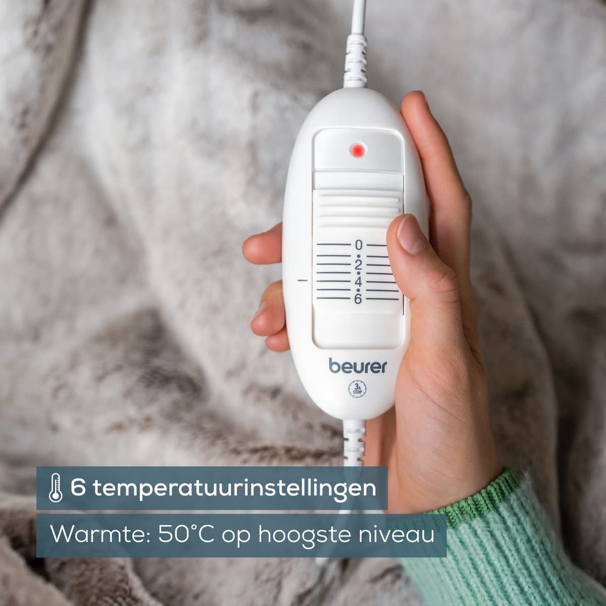 Beurer Elektrische Deken - Warmtedeken - 1 persoons 180x130cm - Test: Zeer goed - Automatische uitschakeling - Nordic - 3 Jaar Garantie thumbnail 3