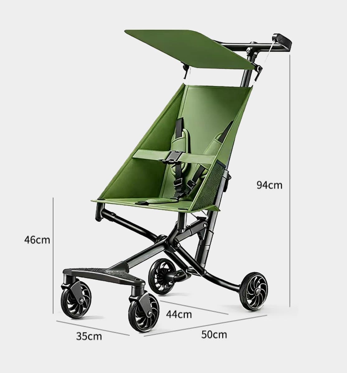 QGT Compacte Reisbuggy - 2.8kg, één-hand inklap, tot 22kg thumbnail 5