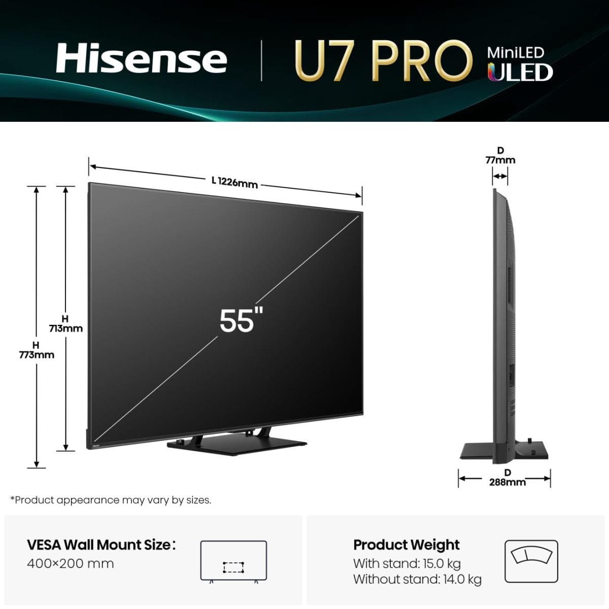 Hisense 55U79Q PRO - 55 inch - 4K MiniLED - 2025 - Smart TV thumbnail 7