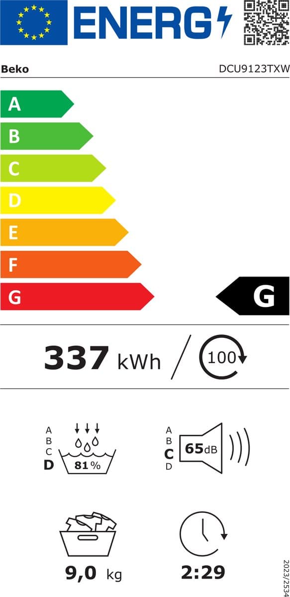 Beko DCU9123TXW - Condensdroger - NL/FR thumbnail 2