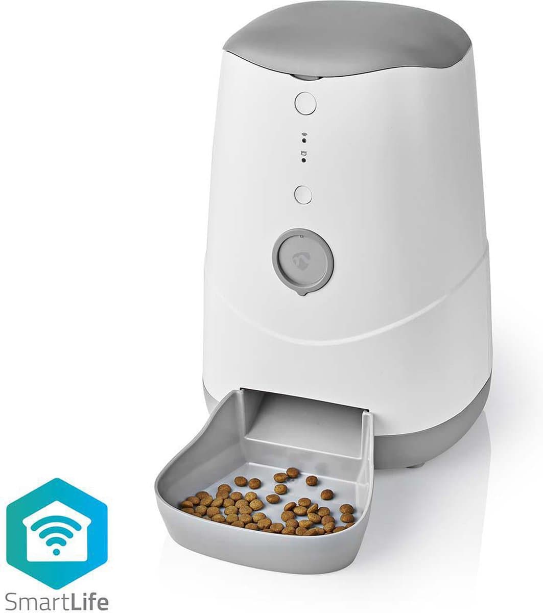 Nedis SmartLife Automatische Voerbak – Voor Hond & Kat – Voerautomaat met App – 3,7L – Wit