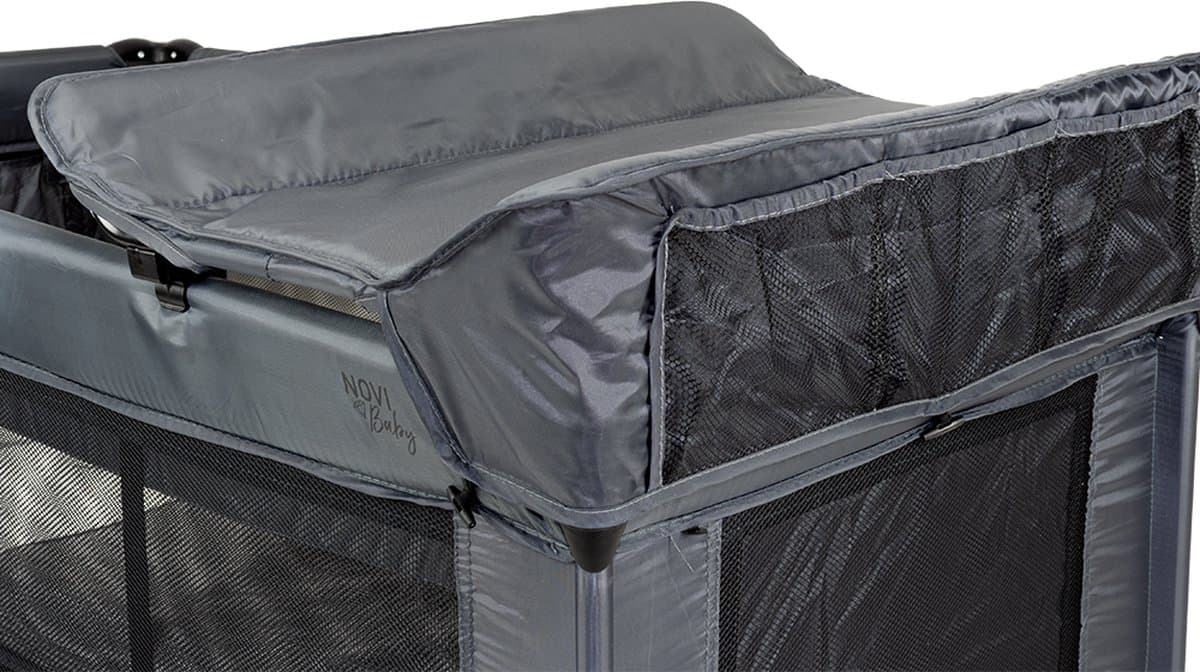 Novi Baby Kiki Luxe - Campingbed - Donker Grijs - reisbed - Inclusief transporttas - Inclusief verschoonblad - Inclusief bodemverhoger thumbnail 7