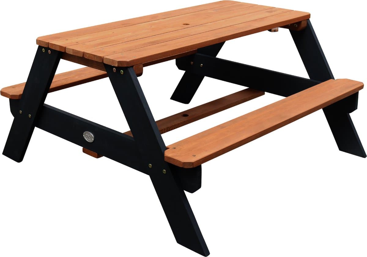 AXI Nick Picknicktafel Antraciet/bruin - Parasol Blauw/wit - Picknick tafel voor kinderen van FSC hout thumbnail 8
