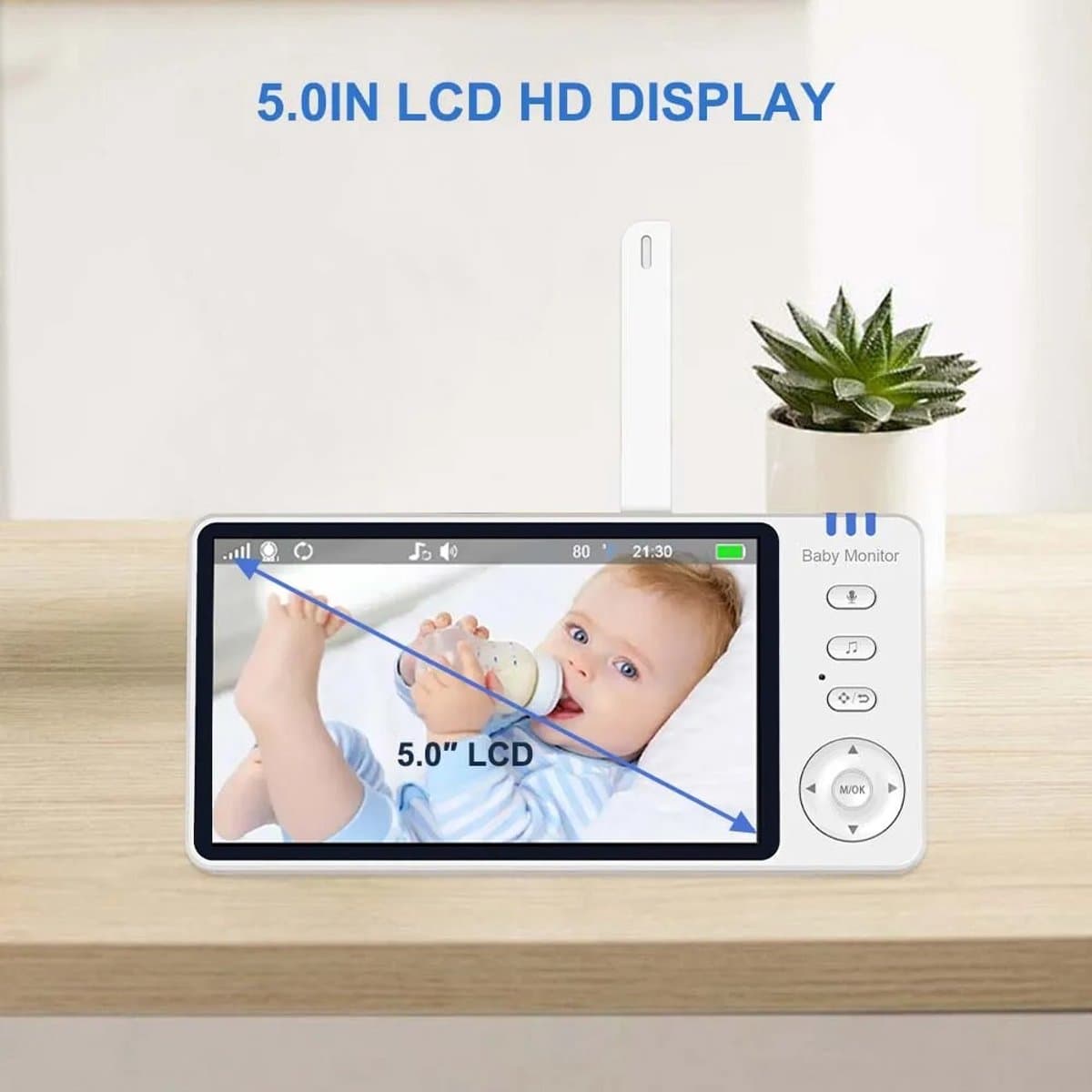 PolderGoods - Babyfoons - Beveiliging Bewakingscamera's - 5-inch video - Temperatuursensor - Slaapliedje thumbnail 8