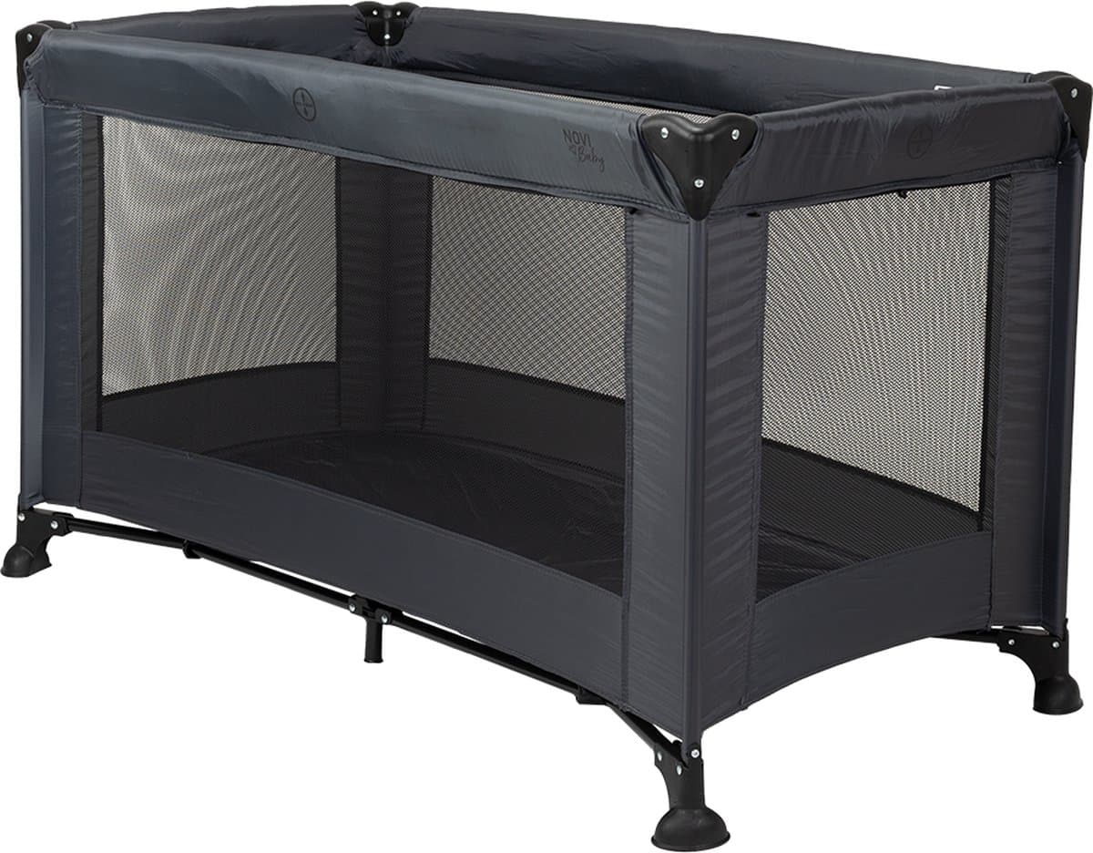 Novi Baby Kiki Luxe - Campingbed - Donker Grijs - reisbed - Inclusief transporttas - Inclusief verschoonblad - Inclusief bodemverhoger thumbnail 6