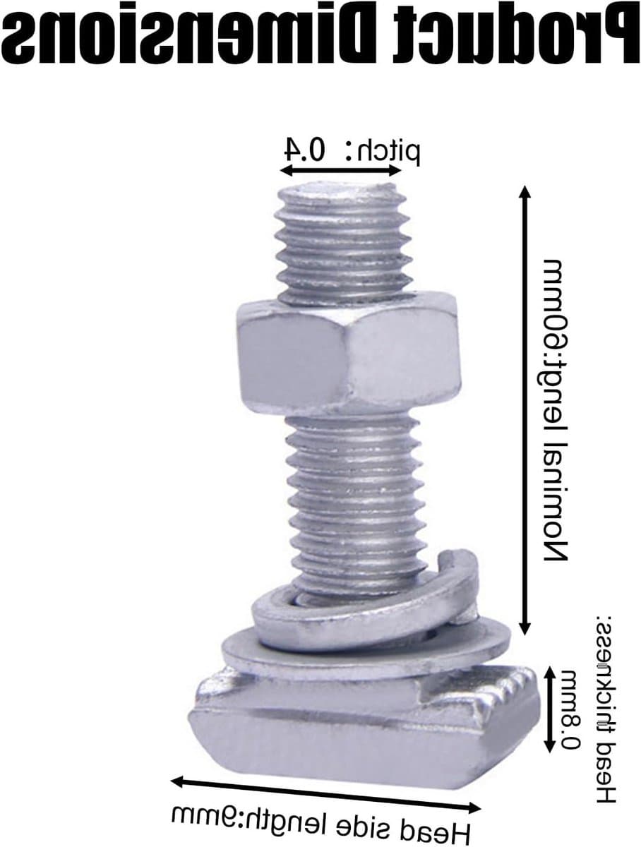 T-groove adapters set van 8, RVS groeven voor fietsen, dakkoffers en ski-uitrusting, ideaal voor reparaties en belastingbeperkingen thumbnail 3