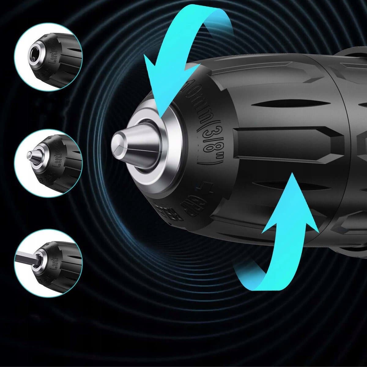 Makita-look Accuboormachine 21V Set – 2 Accu's, Snellader, 45 Nm Koppel, Sleutelloze Boorkop en 24-Delige Accessoireset thumbnail 4