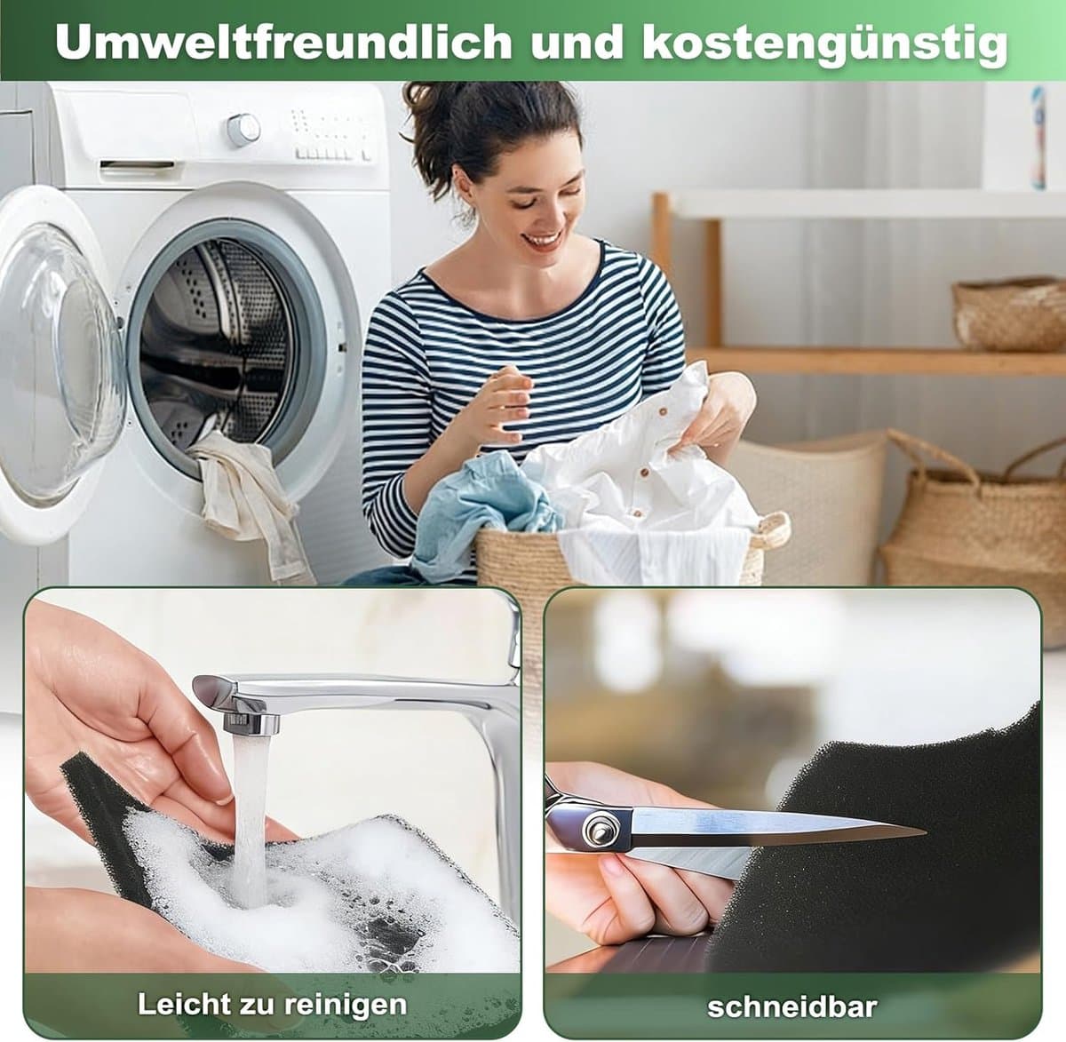 SnelShoppen - 6 Stuks Droogfilters voor Wasdroger, 240 x 155 x 10 mm, Schuimstoffilter, Sponsfilter, Filtermat voor Warmtepomp Droger thumbnail 7