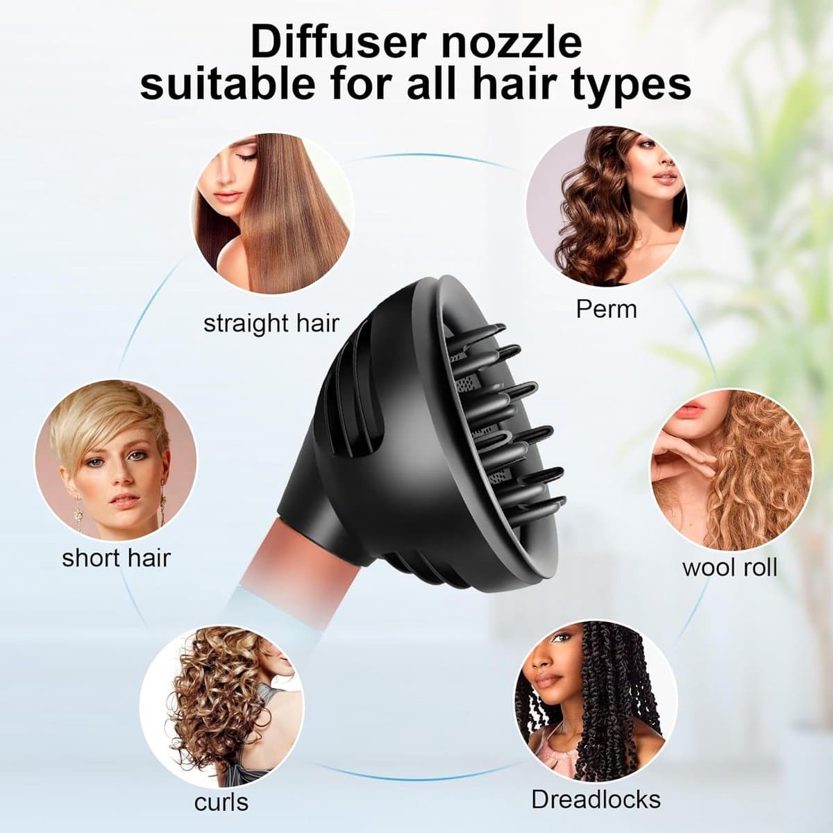 SnelShoppen - Diffuser opzetstukken voor haardroger, golven en krullen diffuser voor Dyson Airwrap HS05 HS01 HS08, omvormbaar stylingaccessoire voor t thumbnail 4