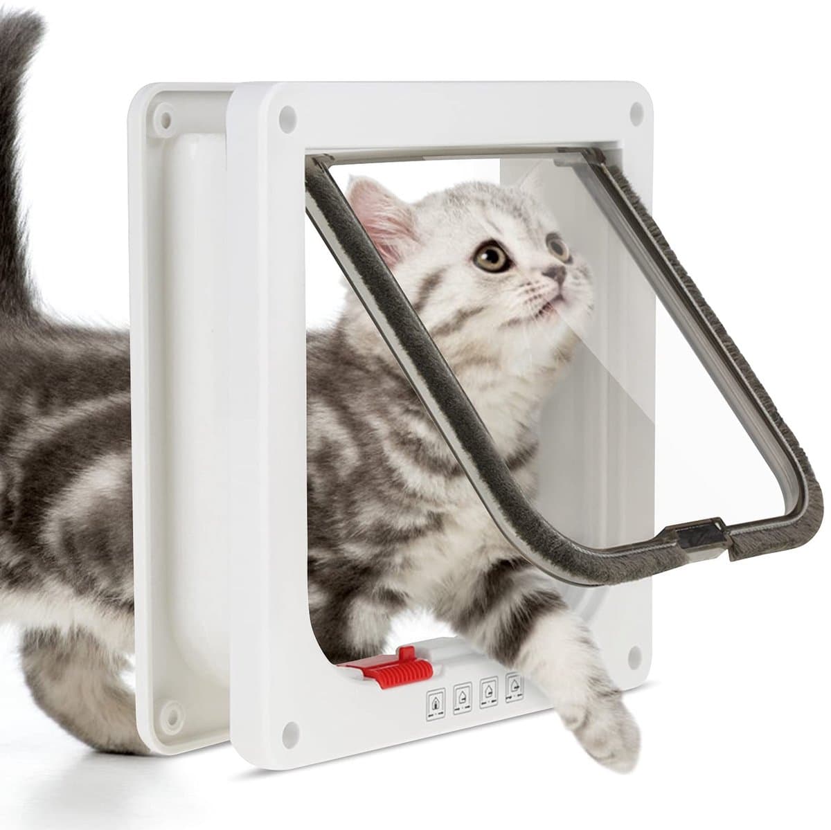 Dailygoods- Kattenluik met microchip - Duurzaam kunststof - 2-wegs huisdierluik - Eenvoudige installatie - Veiligheid tegen ongewenste dieren - Compact ontwerp thumbnail 5