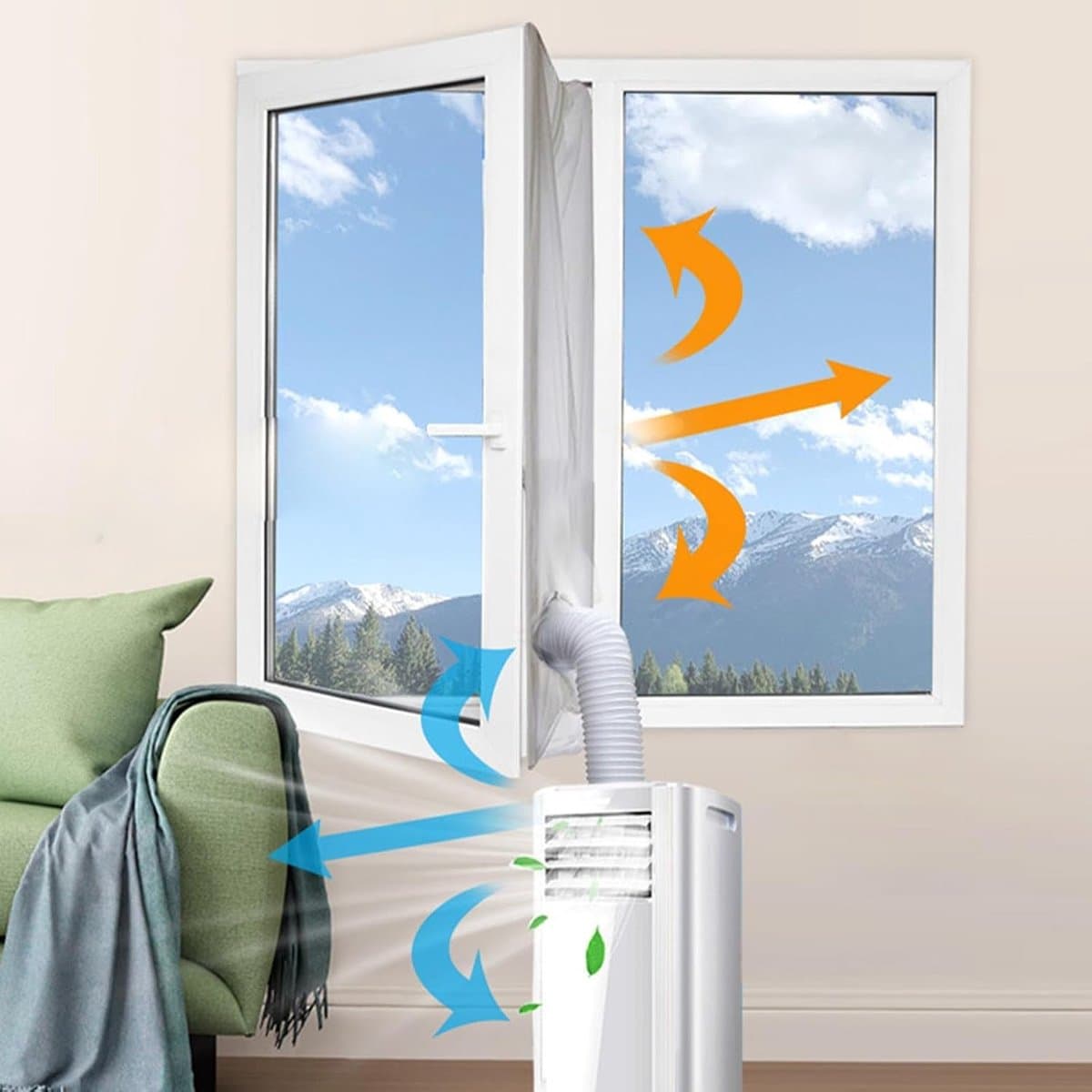 Raamafdichting AC-unit - Ventilatie blokkerset - Energie besparen - Tijdbesparend en zonder boren - 400 cm - Wit thumbnail 3