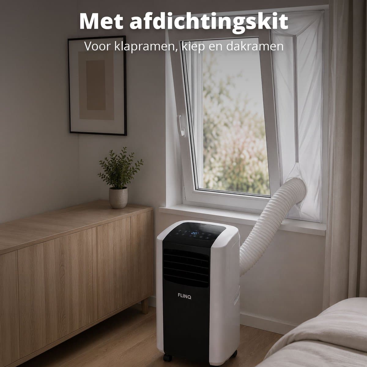 FlinQ Slimme Mobiele Airco 15000 BTU - Verkoelt tot 60m2 - Te bedienen via app - Energieklasse A thumbnail 8