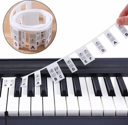 Productfoto van Verwijderbare piano-/keyboardnotenstickers, 61 toetsen, siliconen