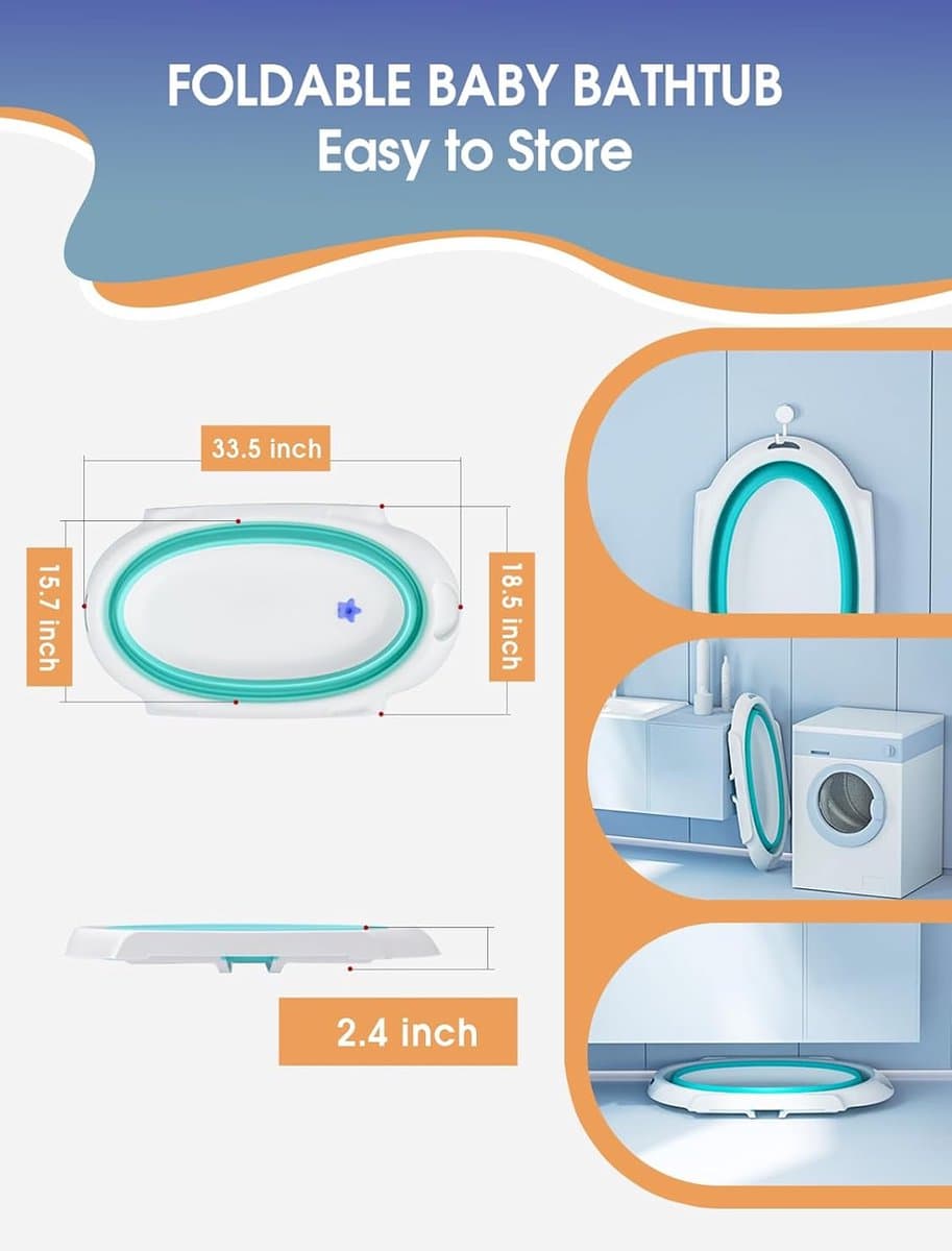 Goodivery ® Opvouwbare Babybadkuip met Staander en Inzetstuk voor Comfortabel Baden thumbnail 7