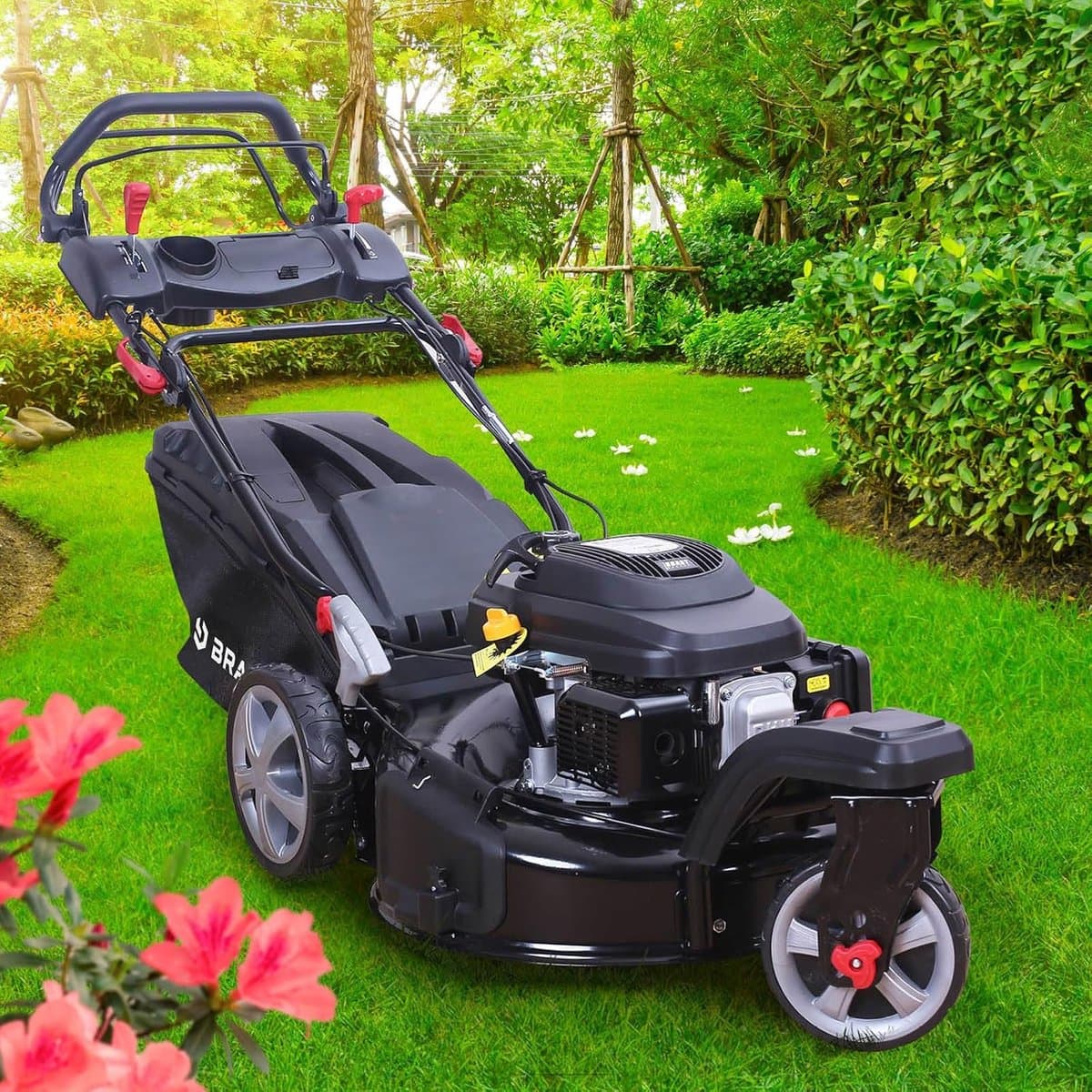 BRAST Benzine Rasenmäher Trike met Aandrijving | 5,2 kW (7 PK) | 53 cm Maaibreedte | TÜV Gecertificeerd | 4-takt OHV Motor | Verstelbare Maaihoogte 30-80 mm | 60L Grasopvangbak | Robuuste Stalen Behuizing | Meerdere Modellen Indsutrialhome thumbnail 4