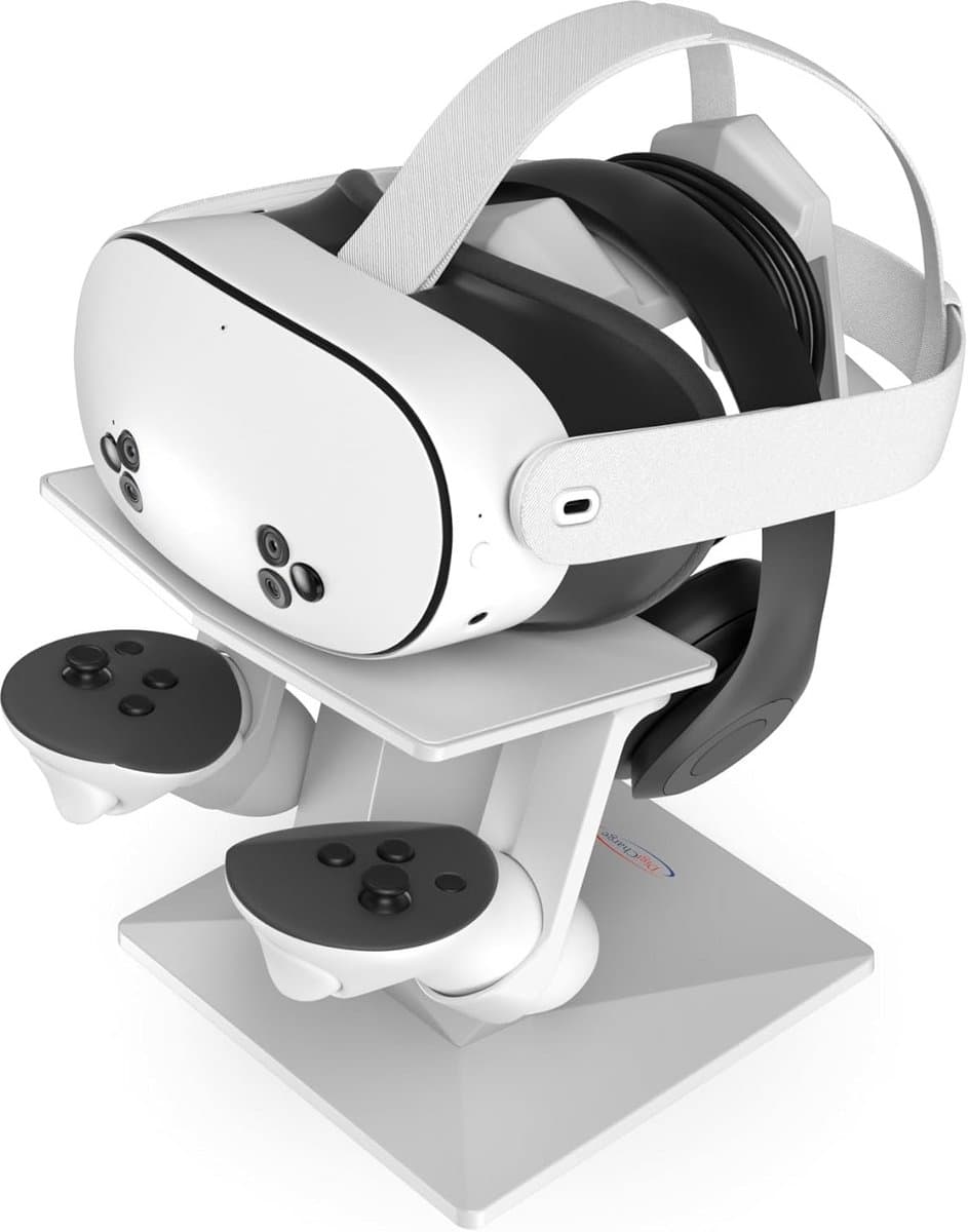 VR Headset Standaard voor Meta Quest en Oculus Quest - Oplaadbare Opbergstandaard - Zwart thumbnail 7