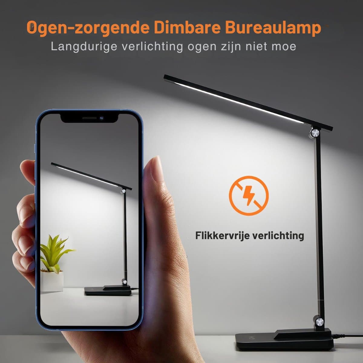 VIN® Bureaulamp led dimbaar daglicht - USB - 15 kleurenfuncties - Daglichtlamp - Touchscreen - Lichttherapielamp - Hobby lamp voor schilderen, puzzelen – UV-Vrij - Tafellamp/lamp staand - Zwart thumbnail 5
