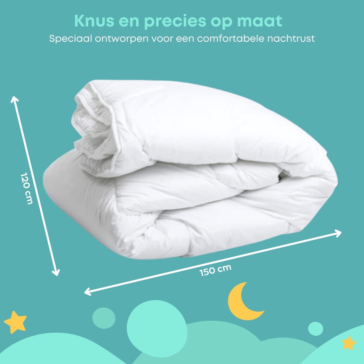 Peuter Dekbed 4 Seizoenen 120x150 cm – Kinderdekbed – 2 Delen (Zomer + Herfst, Samen Winter) – Ademend & Anti-allergisch - Hummel thumbnail 3