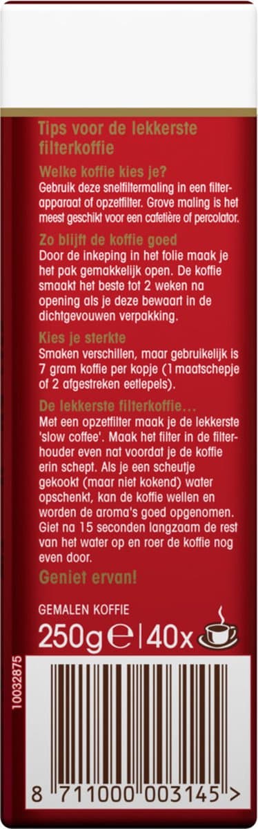 Douwe Egberts snelfiltermaling - Aroma Rood - 250 gram thumbnail 4