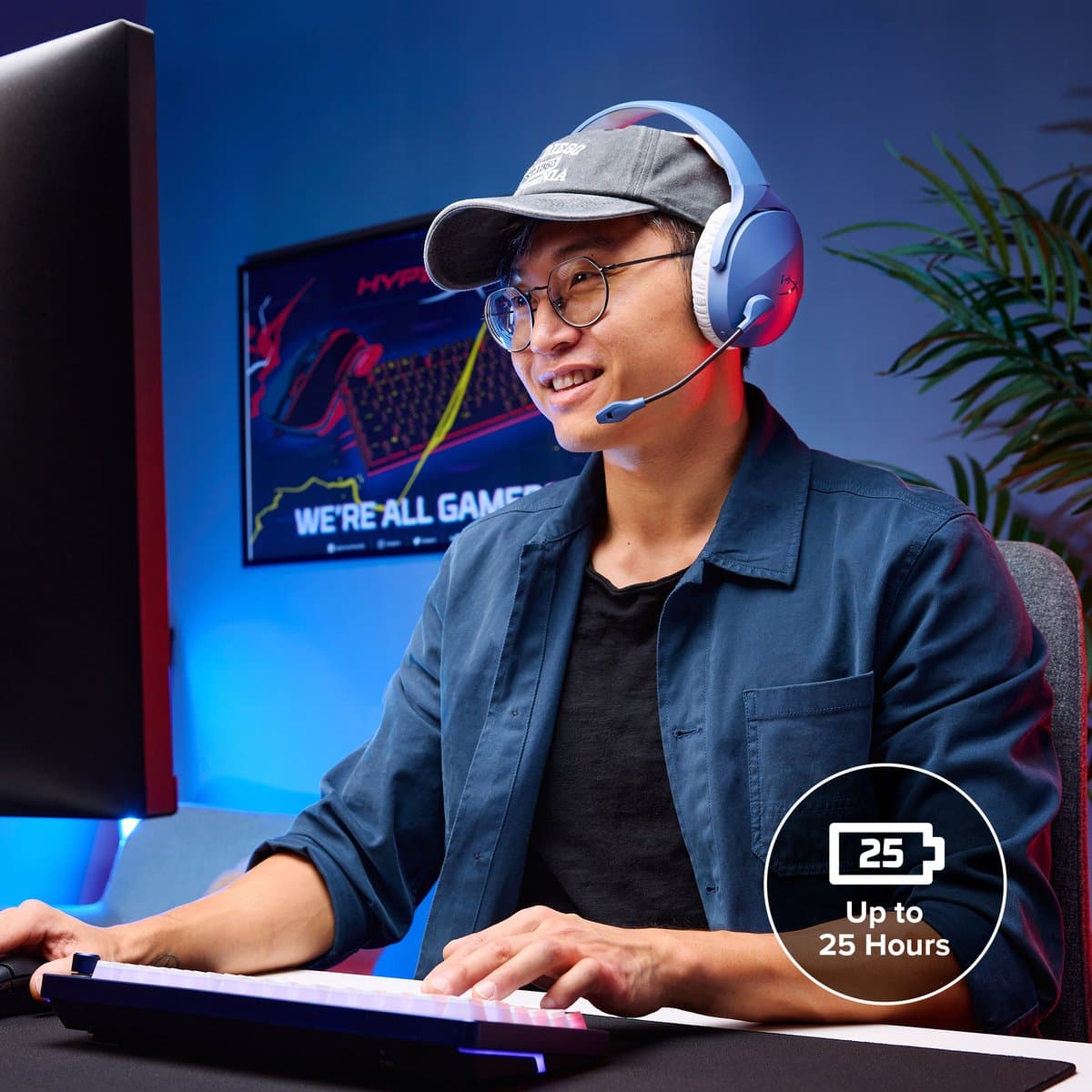 HyperX Cloud Jet - Draadloze Gaming Headset - Blauw - PS4/PS5, PC & Nintendo Switch thumbnail 3