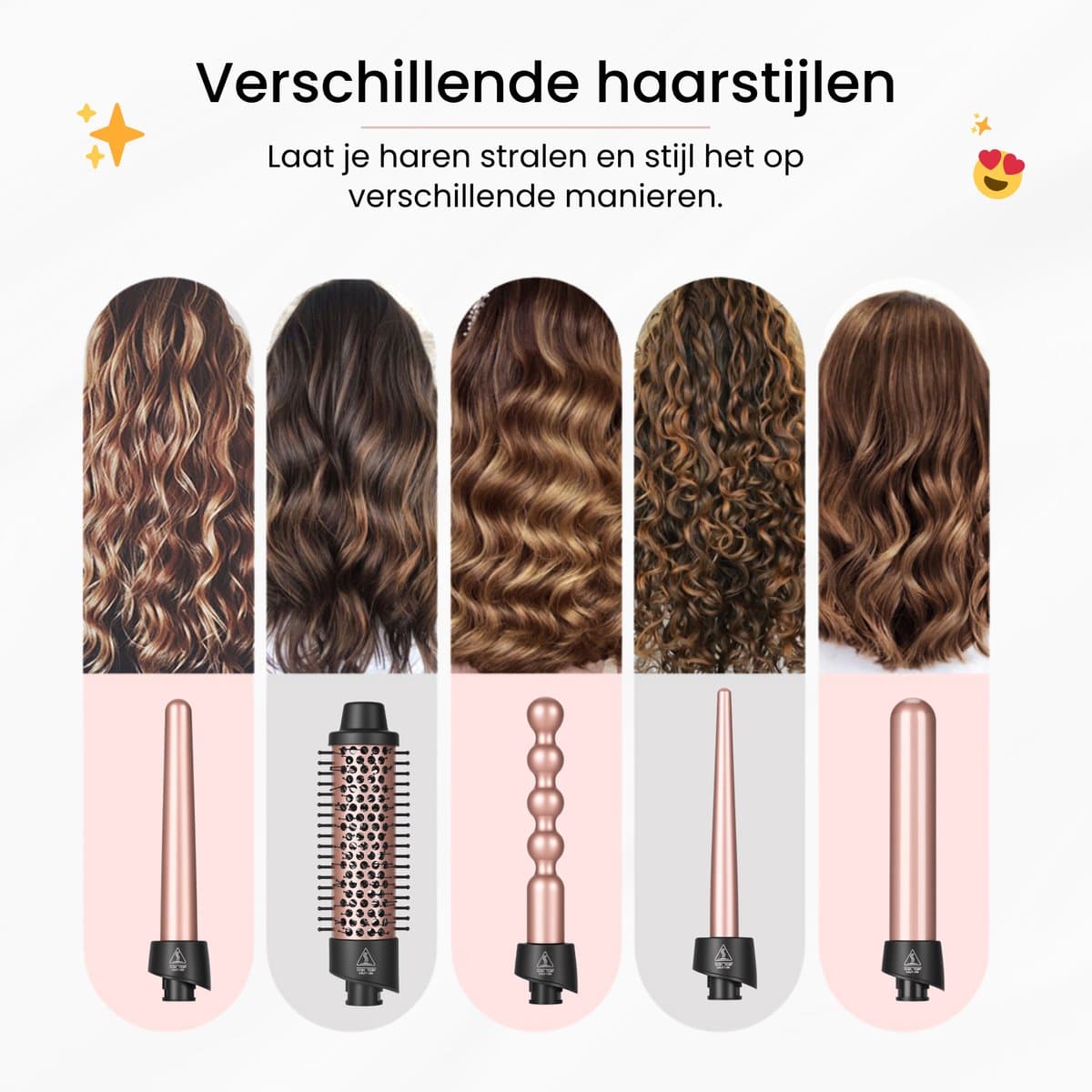 Belliese Elan Pro Thermal Brush - Krultang - Warmteborstel - Krultang 5 in 1 - Krultang 32mm - Verschillende opzetstukken - LCD scherm - Easy Click thumbnail 7