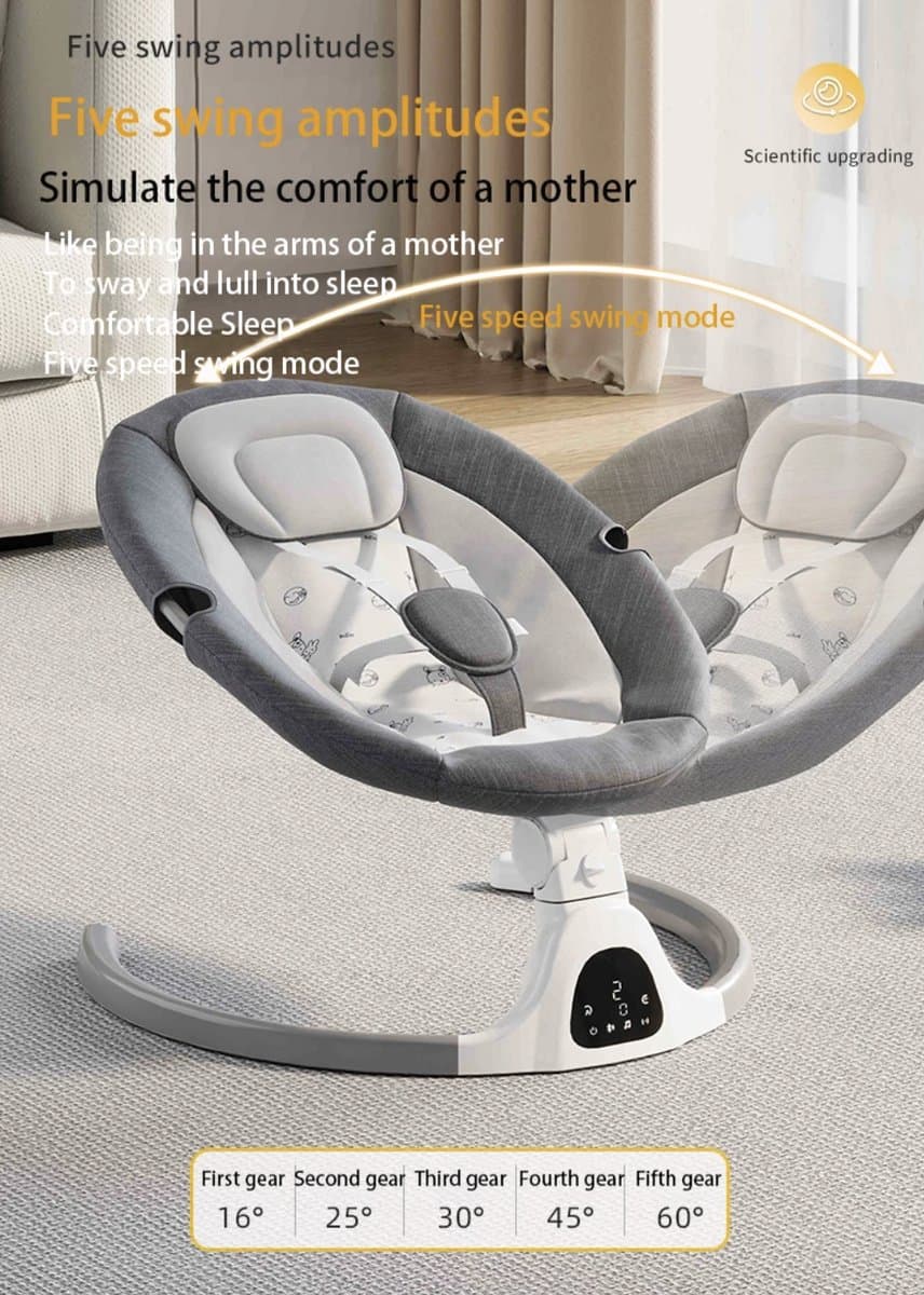 Elektrische Wipstoel - Wipstoel - Babystoel - Baby Swing - Schommelstoel - Elektrisch - Afstandsbediening - Bluetooth voor muziek - Roze thumbnail 8