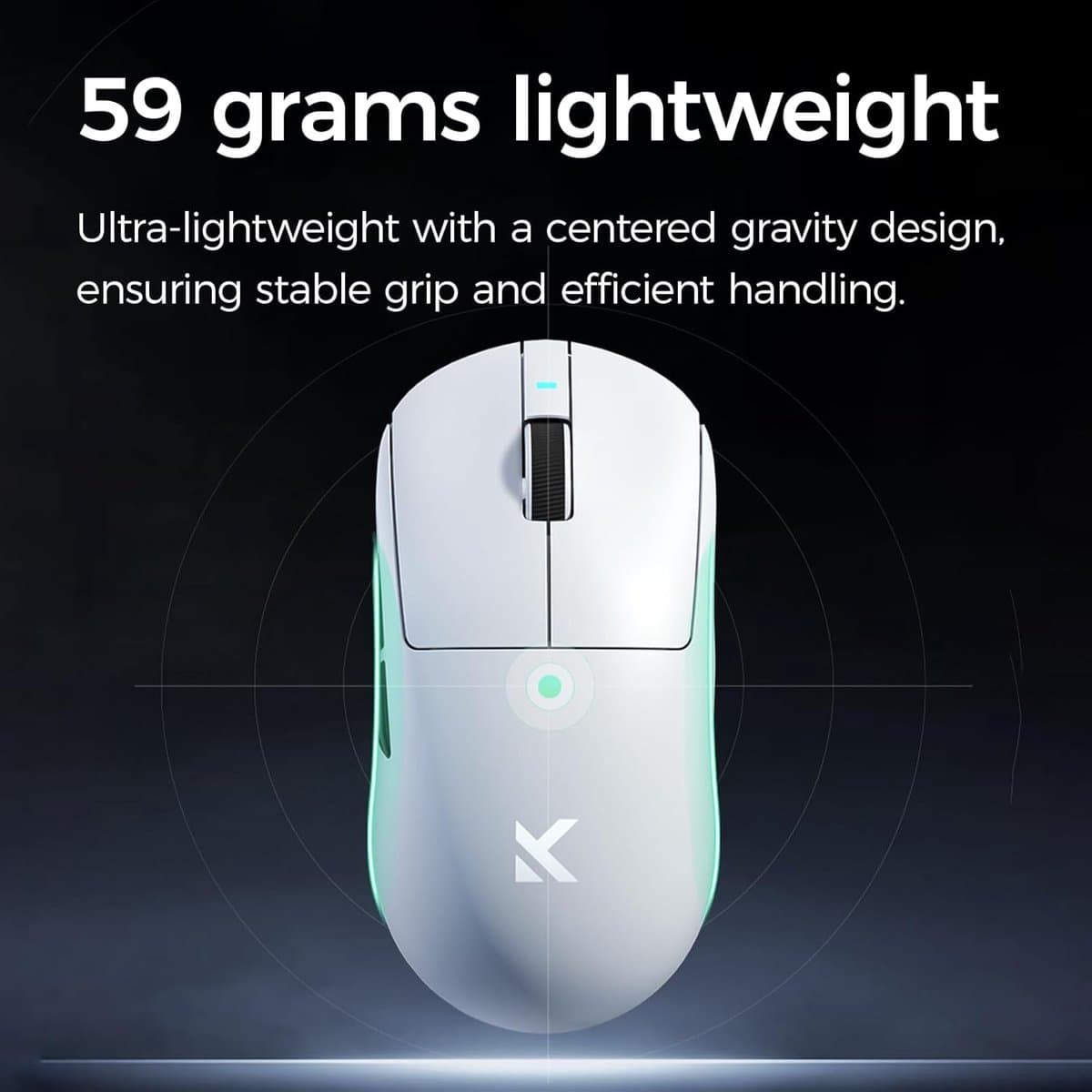 MCHOSE A7 V2 Ultra - Lichtgewicht Gaming Muis - PAW 3950TI Sensor - TTC Gold Switch - 8K Bedraad + 8K Draadloos - 3 Modi - 500mAh - Wit thumbnail 2
