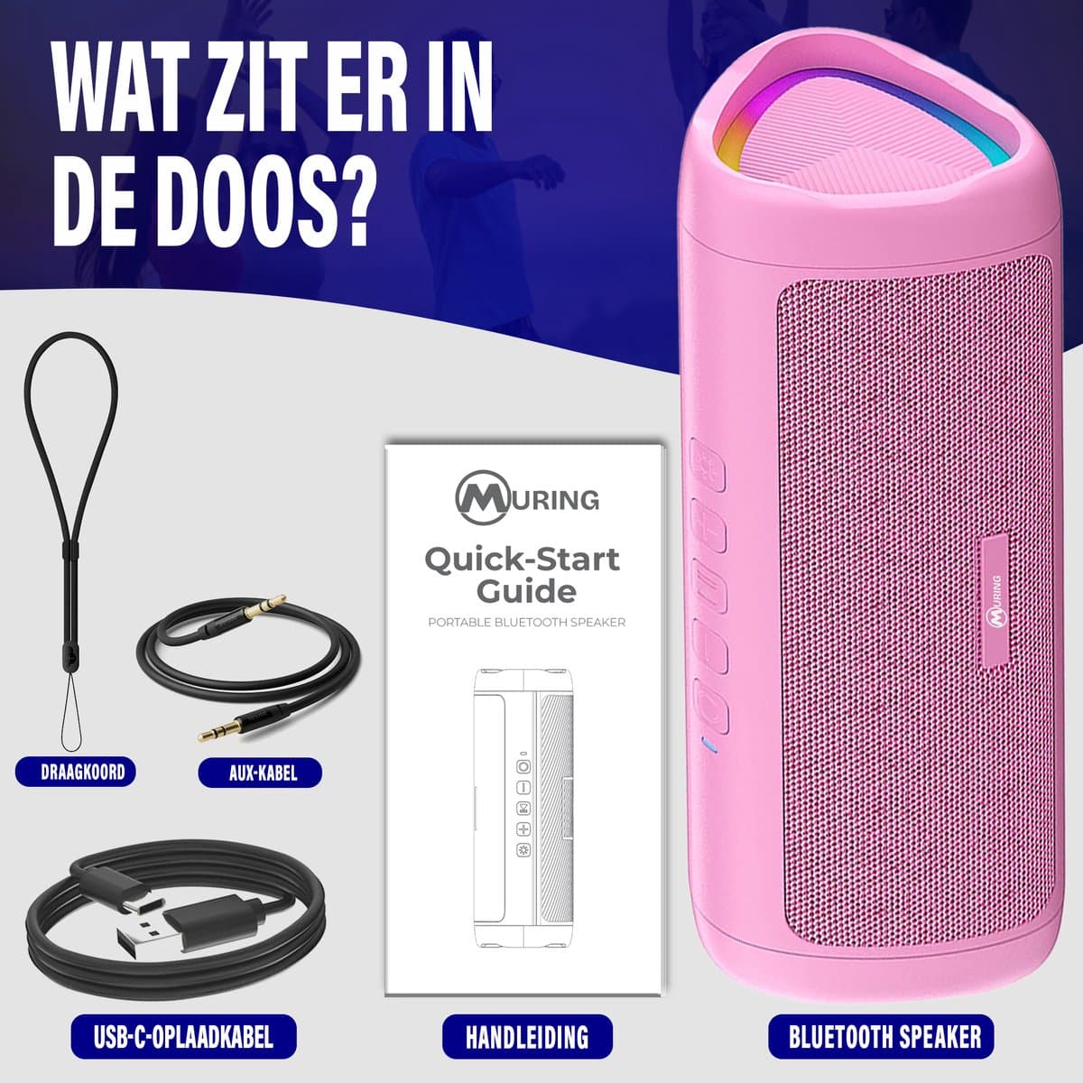 Muring Muring Bluetooth Speaker: 15W stereo, 20 uur batterij, IPX5 thumbnail 8