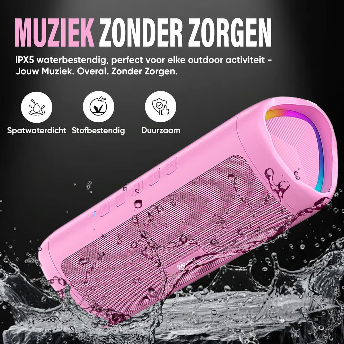 Muring Muring Bluetooth Speaker: 15W stereo, 20 uur batterij, IPX5 thumbnail 6