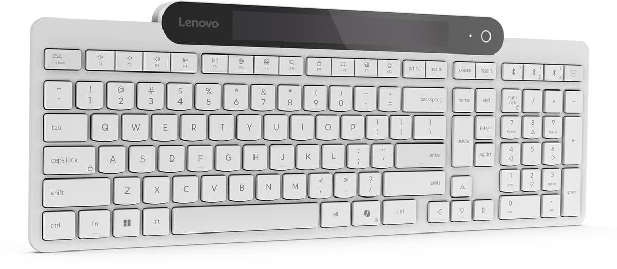 Lenovo 800 Zelfopladend Bluetooth-toetsenbord (wit) - QWERTY (VS Internationaal) thumbnail 2
