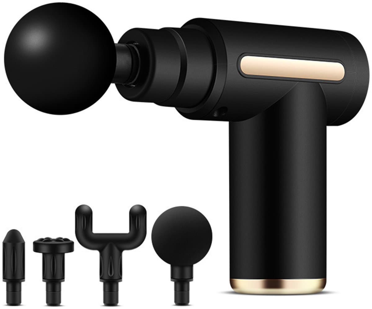 Onbekend Massage Gun Mini - 6 snelheden, 4 koppen, zwart thumbnail 8