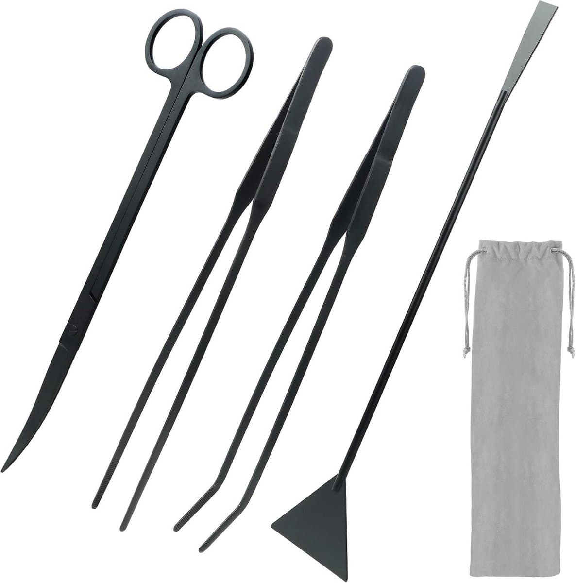 Complete 4-in-1 Aquarium Gereedschap Set - Roestvrij Staal Onderhoudsset voor Planten en Reiniging - afbeelding 1