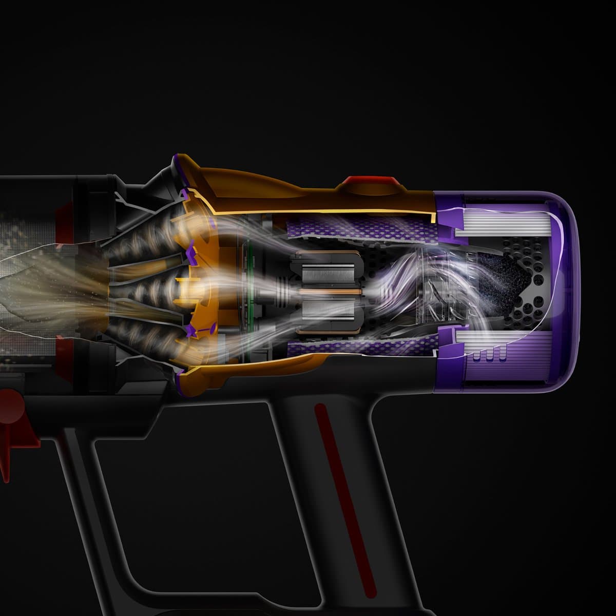 Dyson V12s Detect Slim Submarine - Steelstofzuiger met dweilfunctie - Nikkel/Geel - 140 Air Watts - HEPA-filtratie thumbnail 4