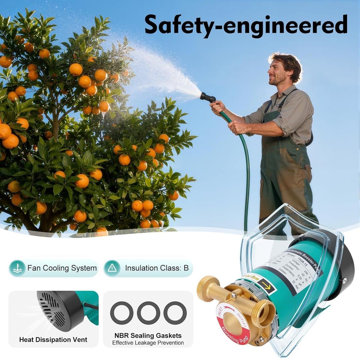 Krachtige Automatische Drukverhogingspomp voor Huis en Tuin - 120W RVS Pomp thumbnail 4