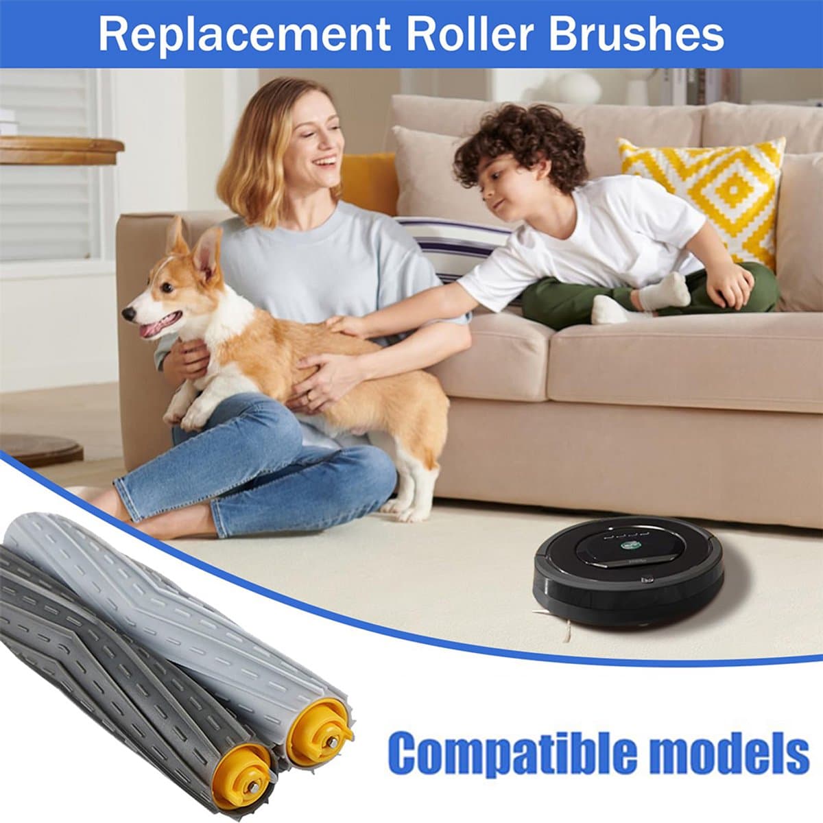 2 paar - Accessoires voor robotstofzuigers - Hoofdborstel voor iRobot Roomba 800- en 900-serie - Vervangende borstel voor modellen 860, 870, 880, 980 - Reinigingsborstel - Reinigingsaccessoires - Diverse kleuren thumbnail 6