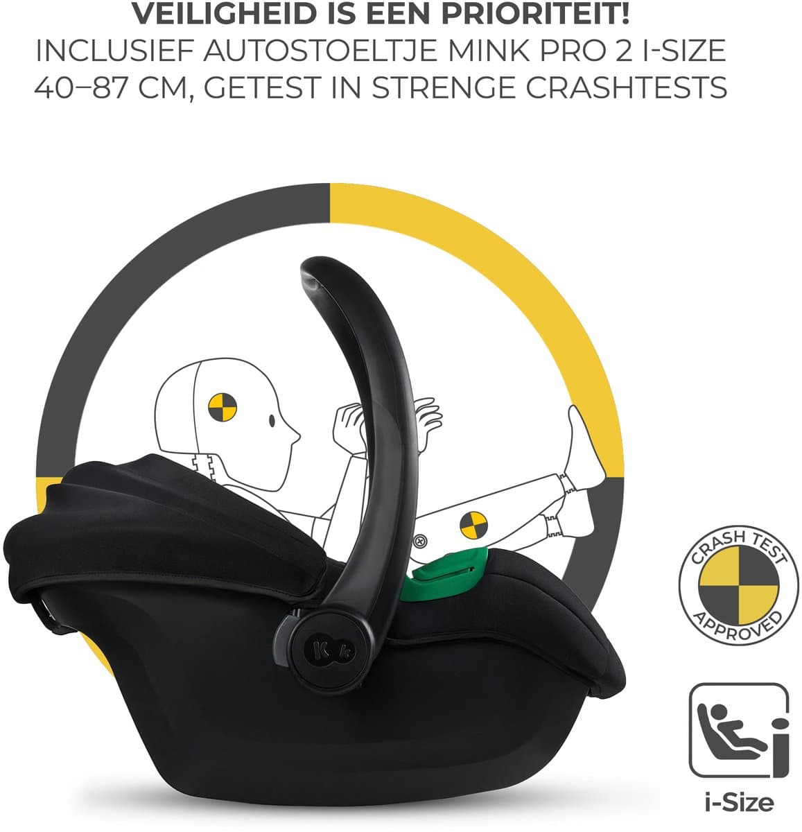 Kinderkraft ESME PRO 3-in-1 Kinderwagen – Beigekleurige multifunctionele combi met reiswieg, wandelwagen en autostoel - Zwart thumbnail 4