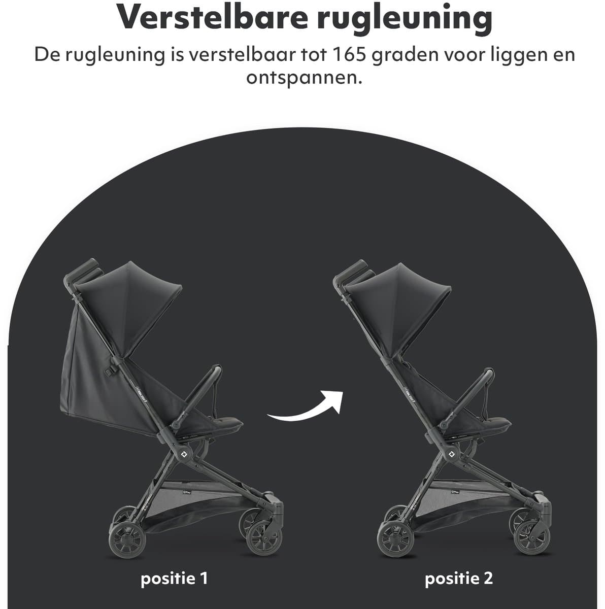 Qplay Mega Pro Buggy - Inklapbaar - Lichtgewicht Reisbuggy - Zwart thumbnail 2