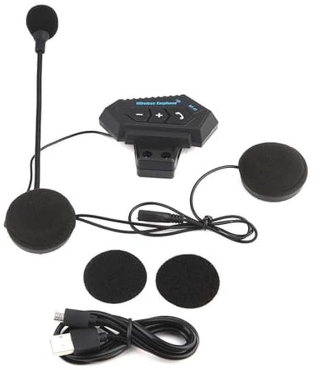 Ultradunne Bluetooth Headset voor Motorhelmen - Handsfree Bellen en USB Opladen