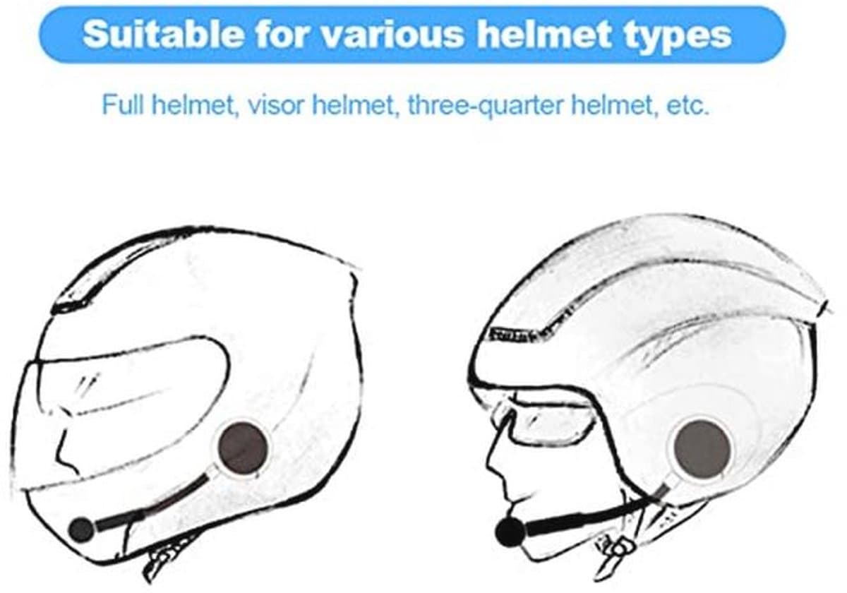 Ultradunne Bluetooth Headset voor Motorhelmen - Handsfree Bellen en USB Opladen thumbnail 5