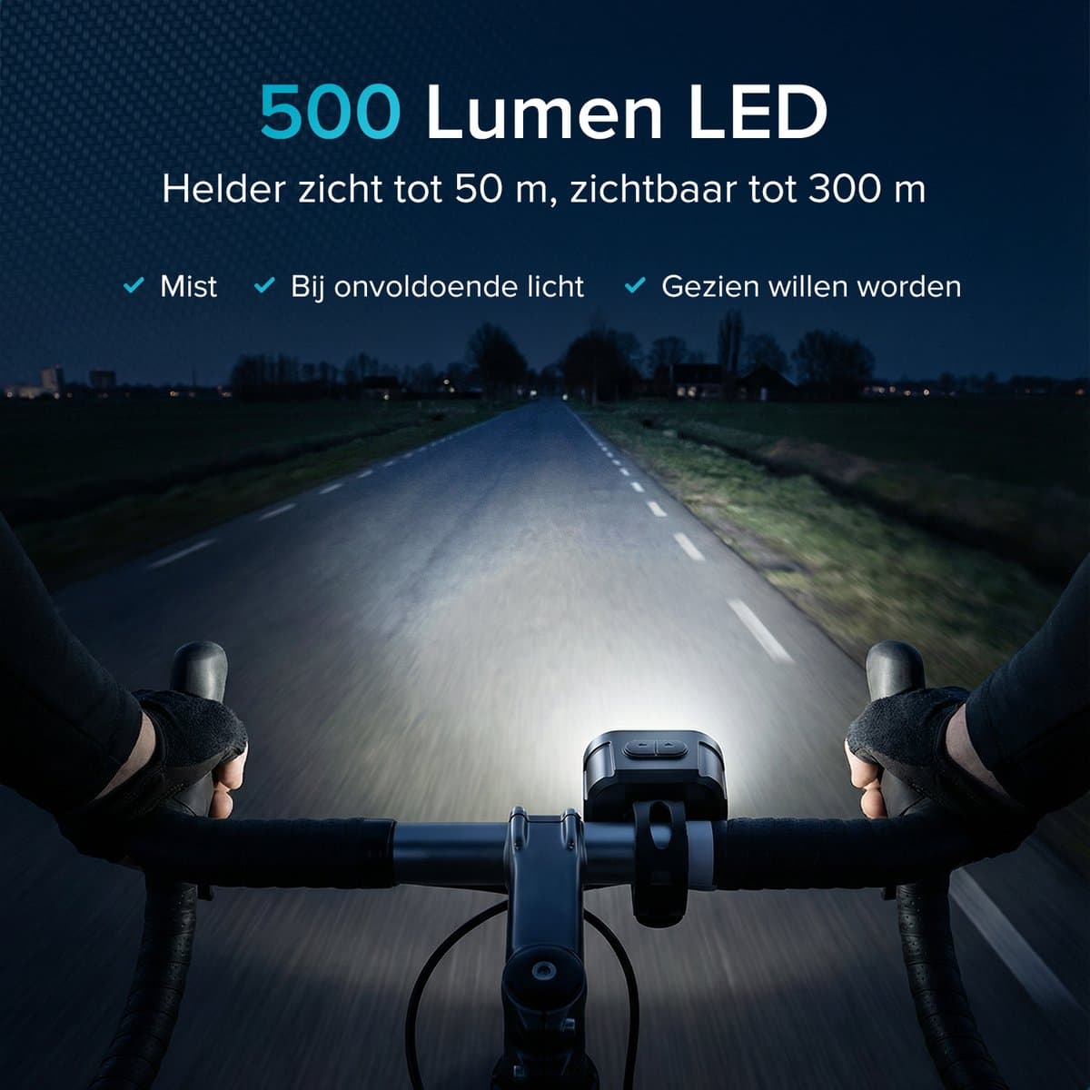 Inlustro Fietslampjes Set – 500lm, USB-C, IPX4 thumbnail 2