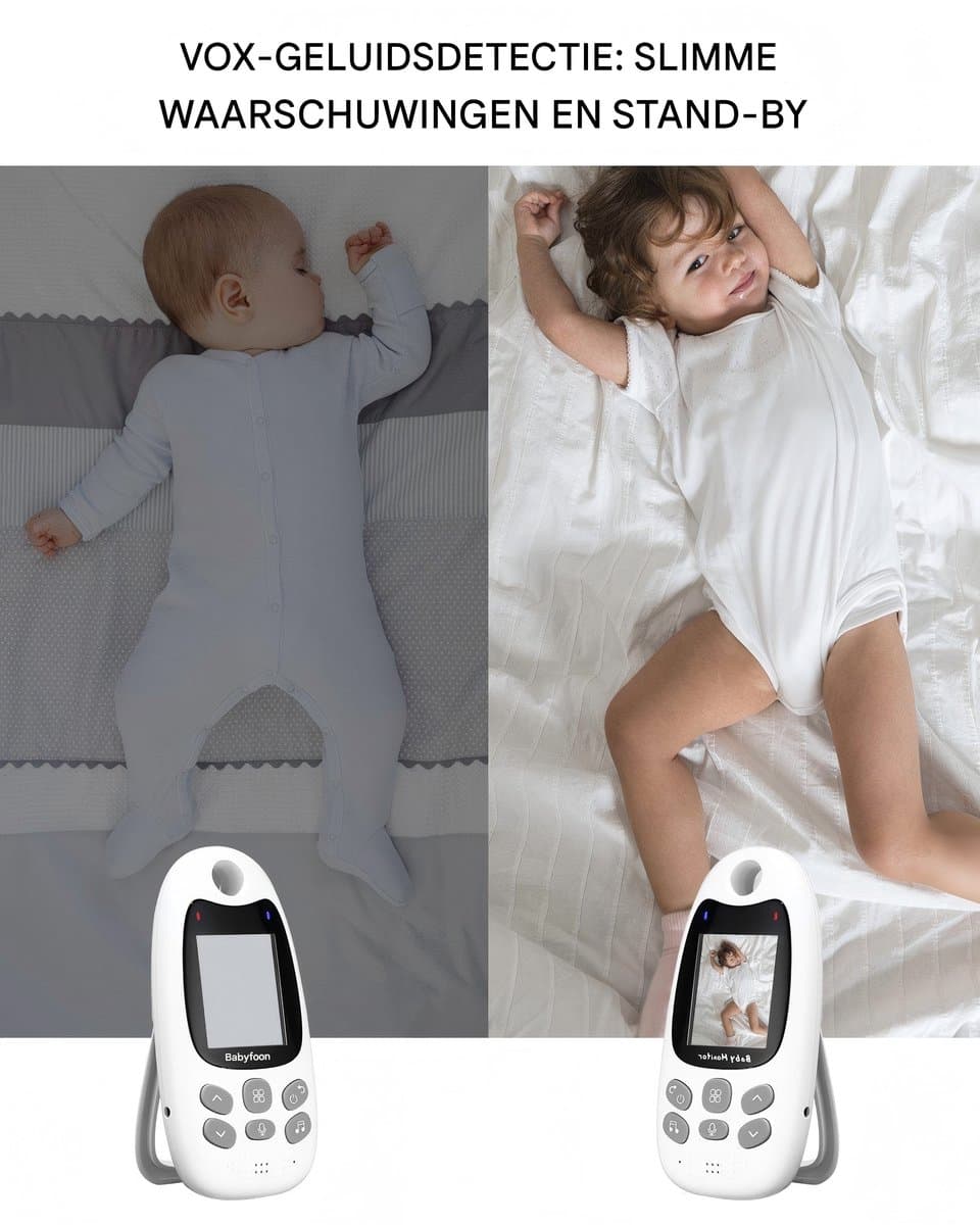 Draadloze Baby Monitor - Babyfoon met HD Camera - 2 inch LCD-scherm (176x220 pixels)-Babyfoon met camera zonder wifi - Compact & Privacyvriendelijk-Tweewegcommunicatie - Nachtzicht thumbnail 6