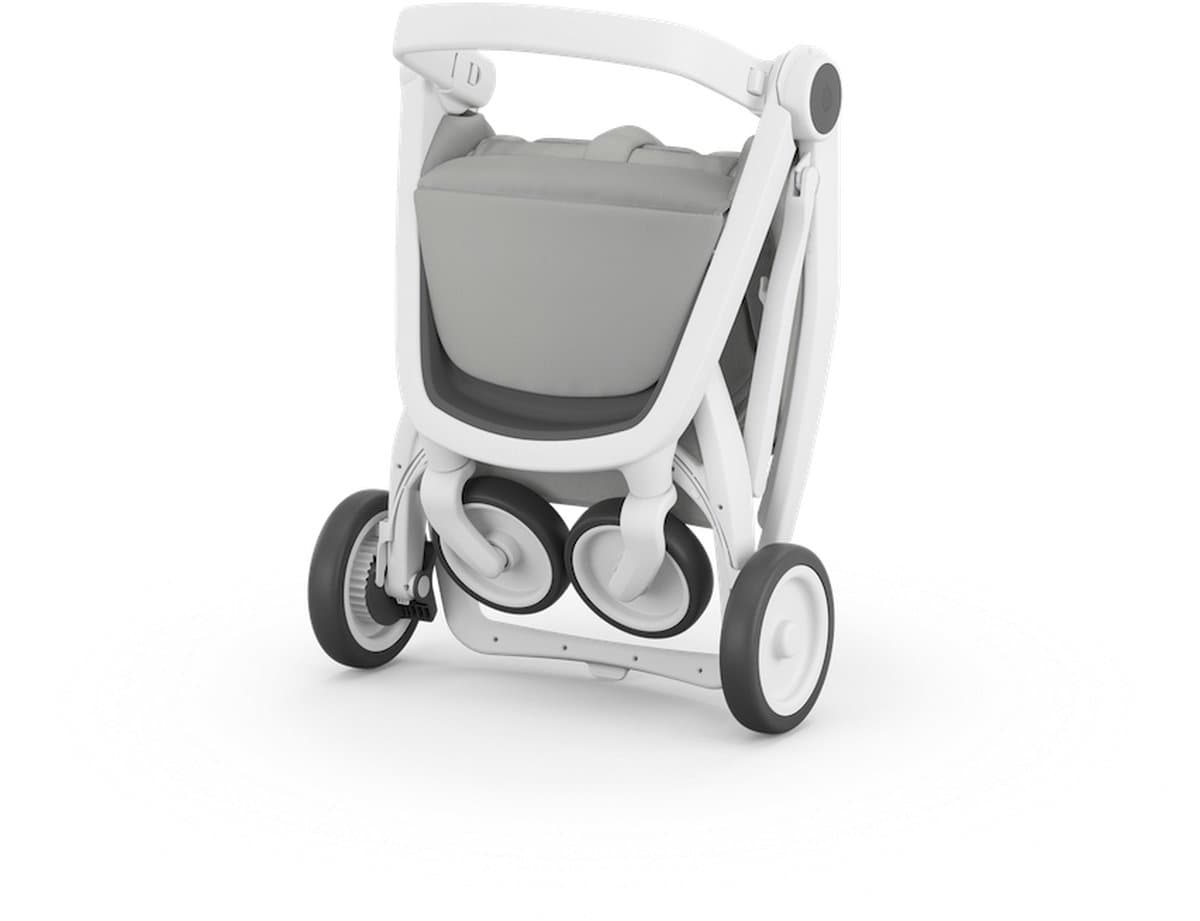 Greentom Classic Buggy Kinderwagen - Lichtgewicht Reisbuggy, Inklapbaar, Duurzaam (Gerecycled) - Wit Grijs thumbnail 3