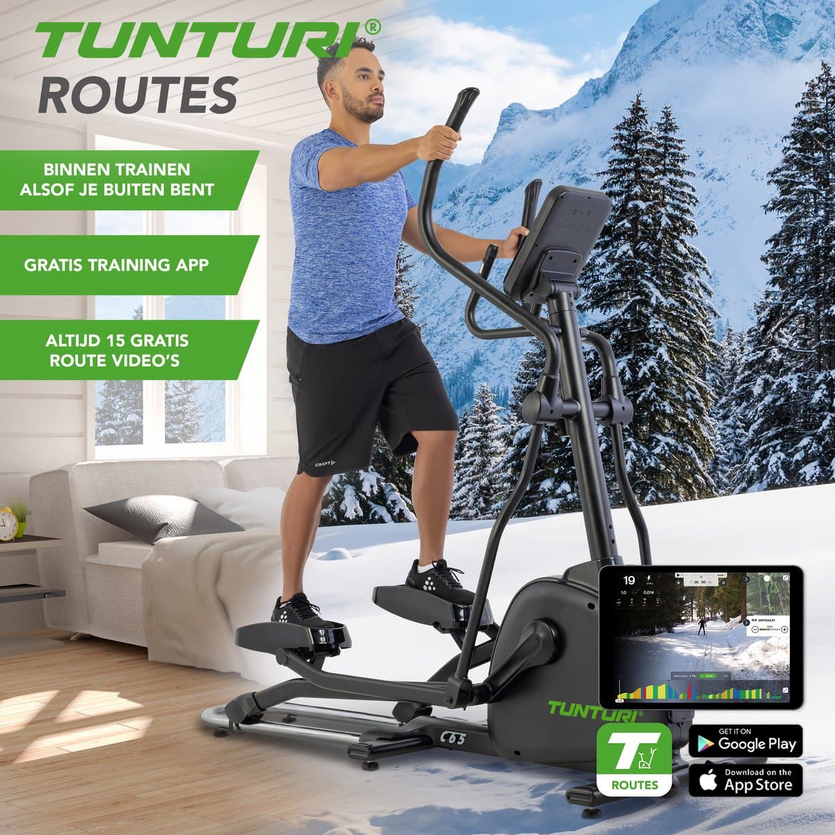 Signature C65 Crosstrainer - Fitness trainer met 48 weerstandsniveaus - Ergometer - Bluetooth - Hartslagsensoren - Tablethouder thumbnail 5