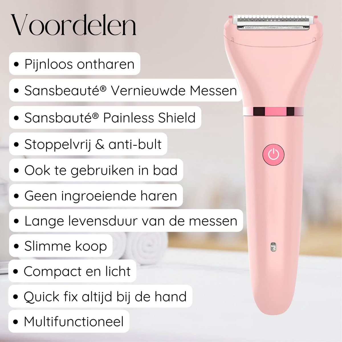 Ladyshave Gezicht - Oksels - Benen - Bikinilijn - Scheerapparaat Vrouw - Ontharingsapparaat Electrisch Ontharen - Gezichtsontharing Dames - Trimmer Vrouw - Ladyshaves Bikini - USB Oplaadbaar thumbnail 8