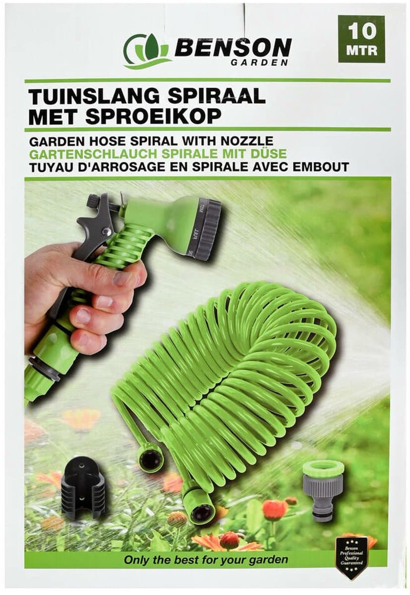 Benson Flexibele/uitrekbare tuinslang - 10 meter - met sproeikop - tuinbewatering thumbnail 5