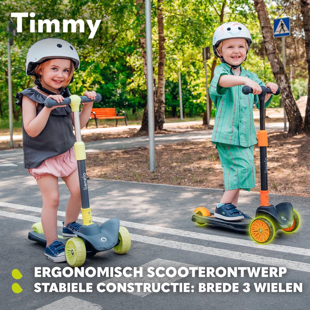 Lionelo Timmy Kinderstep - Balansstep voor kinderen - van 3 jaar - tot 50kg - verstelbaar - LED wielen - Anti-slip platform - Inklapbaar stuur - Verlichting in wielen & deck - Geen montage nodig thumbnail 4