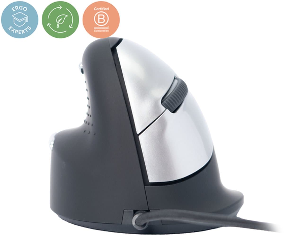 R-Go HE - Ergonomische Muis voor Linkshandig - Break software - USB - Verticaal - Zwart thumbnail 6