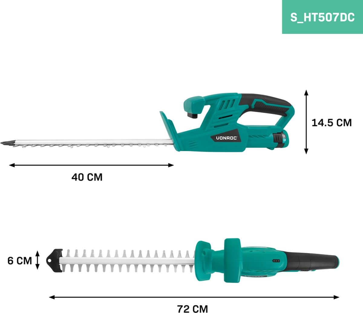 VONROC Accu Heggenschaar 12V - compact en veilig snoeien thumbnail 2