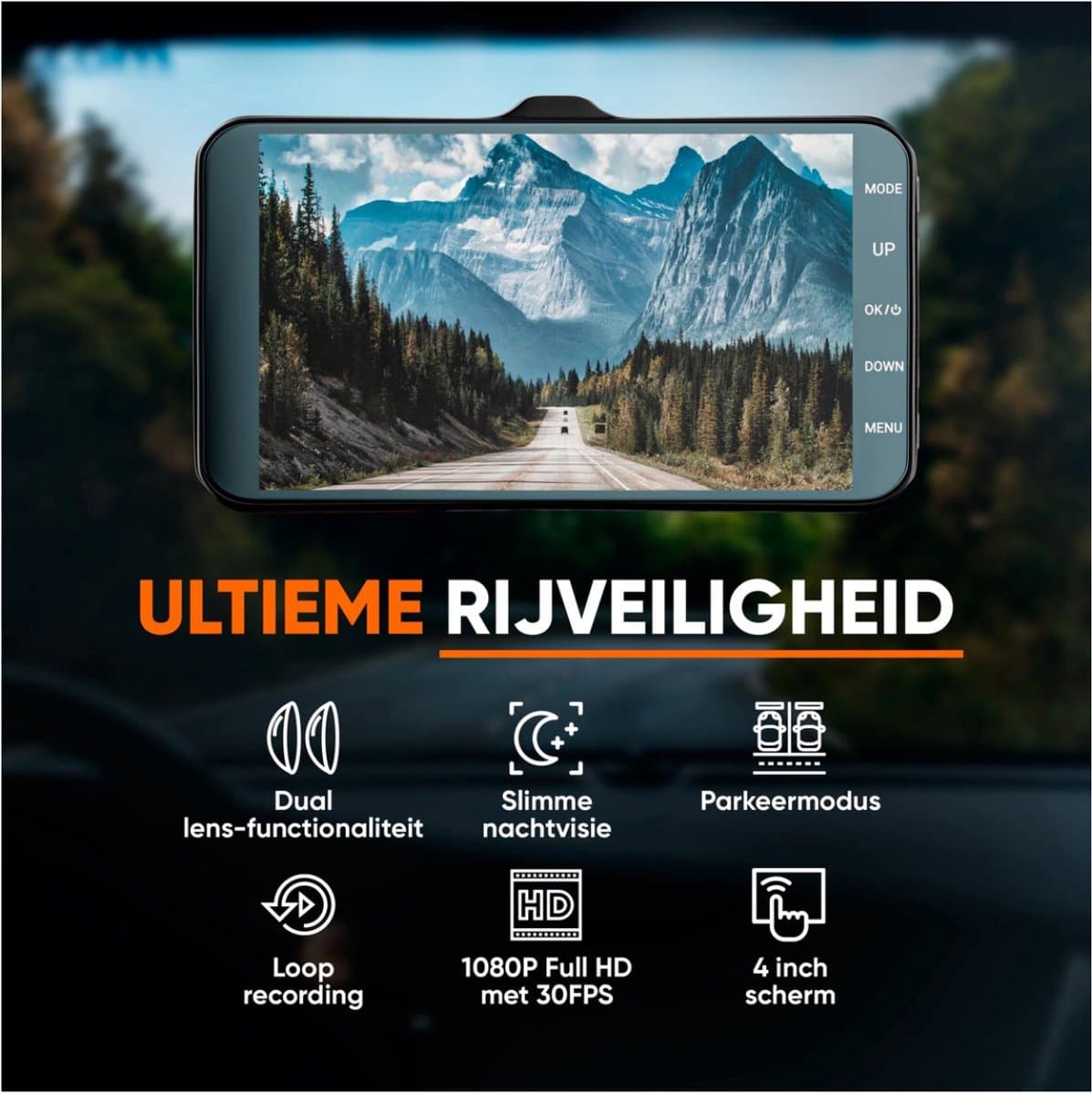 Dual Dashcam voor Auto - Voor en Achter - Full HD - Parkeermodus - 170° wijdhoeklens thumbnail 3