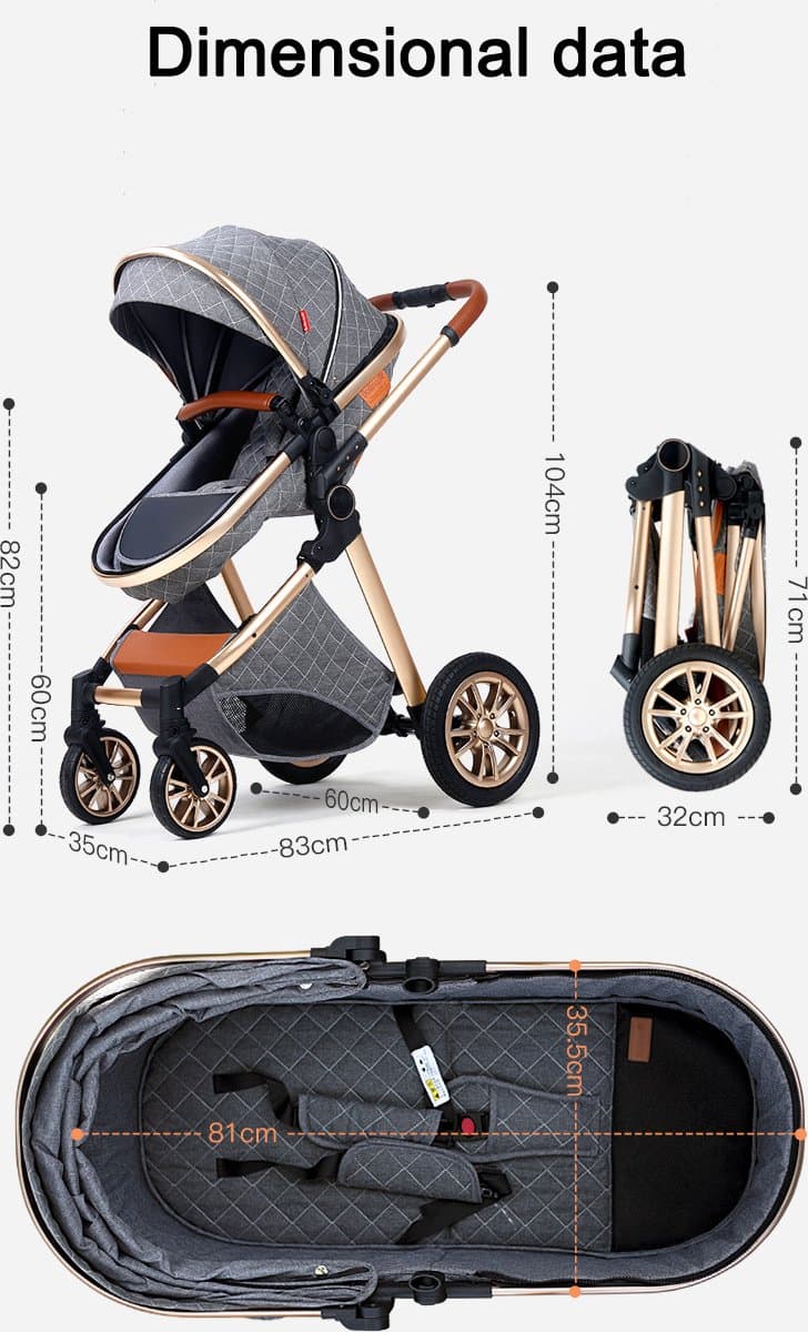 Luxe Kinderwagen 3 in 1 - Wandelwagen - Kinderwagen - Met Autostoel - Kinderwagen – Buggy 3 in 1 - Wit thumbnail 7